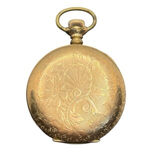 Hampden antique gold filled ornate engraved pocket watch NOT working vintage